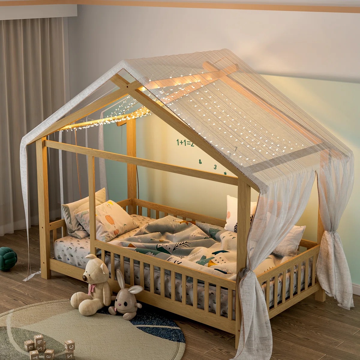montessori cama Cama infantil de madera maciza - Imagen 1
