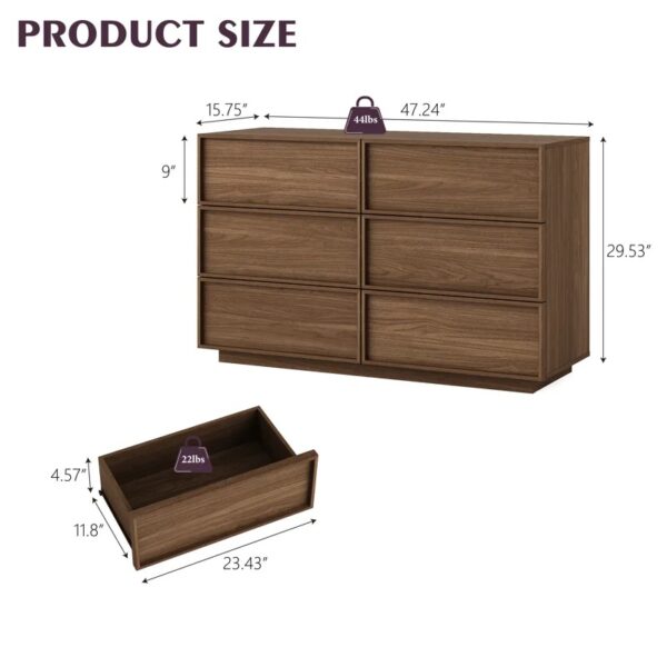 Cómoda de madera 6 gavetas - Imagen 2