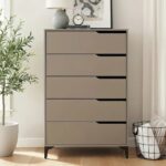 Cómoda Taupe de 5 cajones